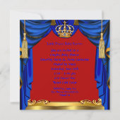 Invitation Baby shower Boy Prince Royal Blue Red Ethnic (Dos)