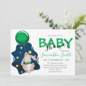 Invitation baby shower, Boy Rabbit Invitation (Debout devant)
