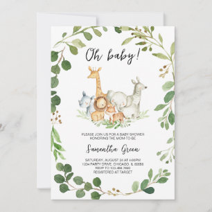 Invitation Baby shower Boy Safari Jungle