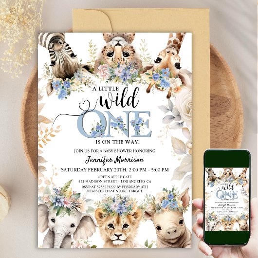 Invitation Baby shower Boy Safari Jungle