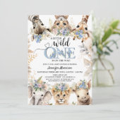 Invitation Baby shower Boy Safari Jungle (Debout devant)