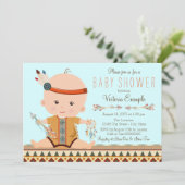 Invitation Baby shower Boy Tribal Boy de Boho (Debout devant)