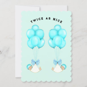 Invitation Baby shower Boy Twins