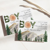 Invitation Baby shower Boy Watercolor Mountains