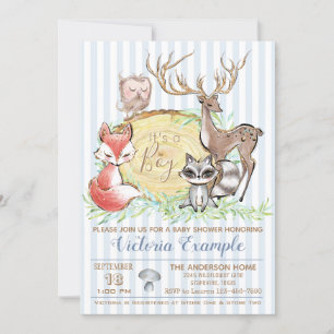 Invitation Baby shower Boy Woodland Forest