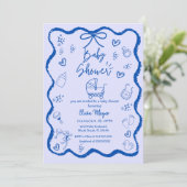 Invitation Baby shower branché à main coulissante (Debout devant)