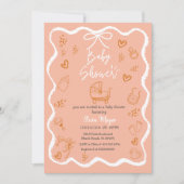 Invitation Baby shower branché à main coulissante (Devant)