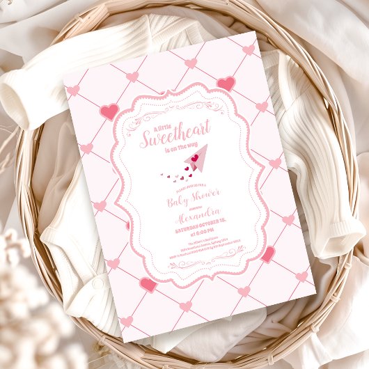 Invitation Baby shower branché de Saint-Valentin