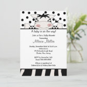 Invitation Baby shower branché Zebra (Debout devant)