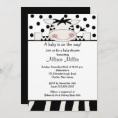 Invitation Baby shower branché Zebra (Devant / Derrière)