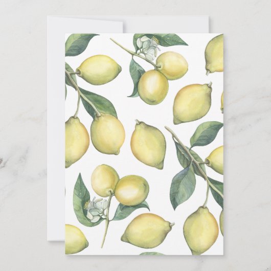 Invitation Baby shower Branches de citron (Dos)