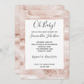 Invitation Baby shower brillant rose vif pour Parties scintil (Devant / Derrière)