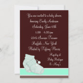 Invitation Baby shower Brown au chocolat vert à la menthe (Dos)