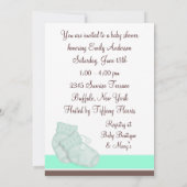 Invitation Baby shower Brown au chocolat vert à la menthe (Dos)