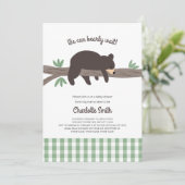 Invitation baby shower Brown Bear Cub (Debout devant)