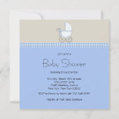 Invitation Baby shower Brown Blue Giraffe (Dos)