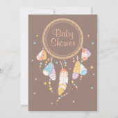 Invitation Baby shower Brown Boho Tribal Dreamcatcher (Dos)