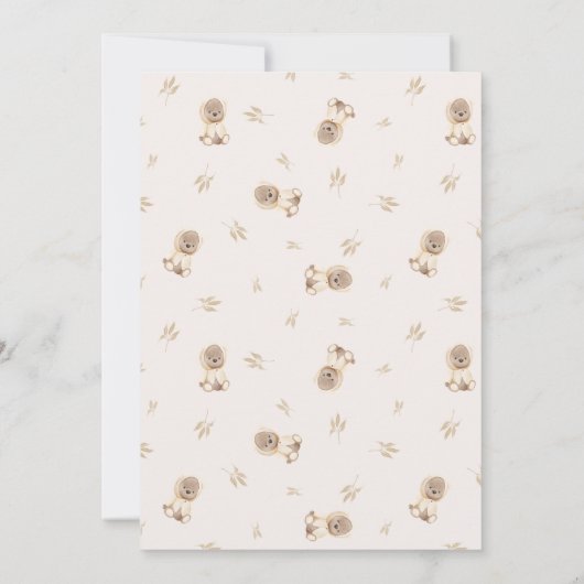 Invitation Baby shower Brown d'attente minimale (Dos)