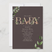 Invitation Baby shower Brown de la forêt (Devant)