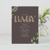 Invitation Baby shower Brown de la forêt (Debout devant)