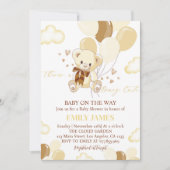 Invitation Baby shower Brown de l'ours en peluche (Devant)