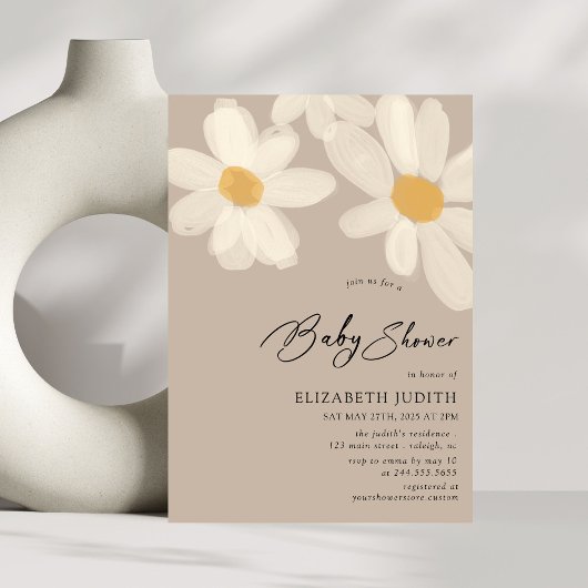 Invitation Baby shower Brown de marais