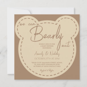 Invitation Baby shower Brown neutre d'attente rapide