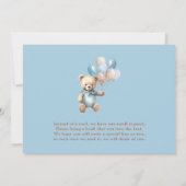Invitation Baby shower Brown Teddy Bear Boy Blue Pastel (Dos)