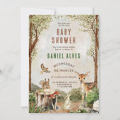 Invitation Baby shower Brown Vert Aquarelle (Devant)