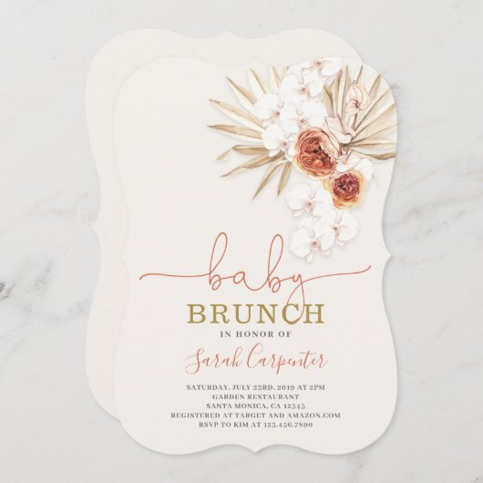 Invitation Baby shower Brunch (Devant / Derrière)