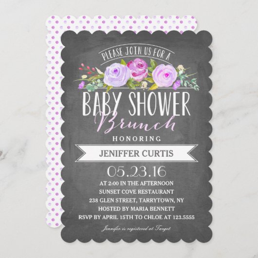 Invitation Baby shower Brunch (Devant / Derrière)