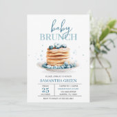 Invitation Baby shower Brunch Bébé Blueberry (Debout devant)