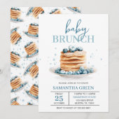 Invitation Baby shower Brunch Bébé Blueberry (Devant / Derrière)