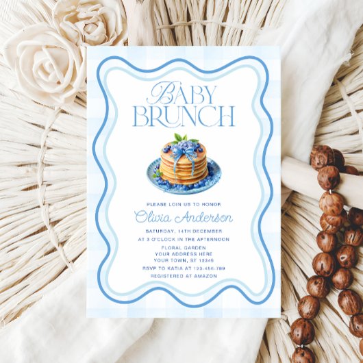 Invitation Baby shower Brunch Bébé Blueberry