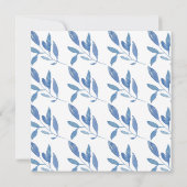 Invitation Baby Shower Brunch Fleurs Bleu Aquarelle (Dos)