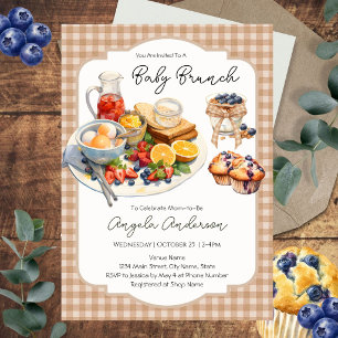 Invitation Baby Shower Brunch Neutre 