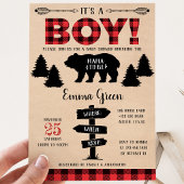 Invitation Baby Shower Bûcheron Garçon