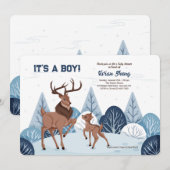 Invitation Baby shower Buck et Son (Devant / Derrière)