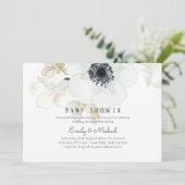 Invitation BABY SHOWER BUDGÉTAIRE Anémon Bleu (Debout devant)