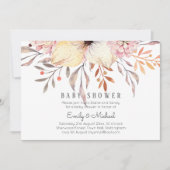 Invitation BABY SHOWER BUDGÉTAIRE Peach Rose Floral (Devant)