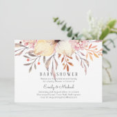 Invitation BABY SHOWER BUDGÉTAIRE Peach Rose Floral (Debout devant)