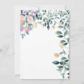 Invitation Baby shower budgétaire vert floral (Dos)