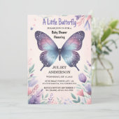 Invitation Baby shower Bug Boho Soft Glow Live Butterfly (Debout devant)
