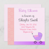 Invitation Baby shower Buggy Baby (Devant / Derrière)