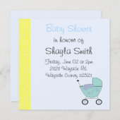 Invitation Baby shower Buggy Baby (Devant / Derrière)