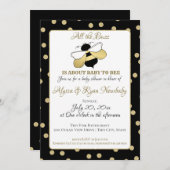 Invitation Baby shower Bumble Bee Buzz (Devant / Derrière)