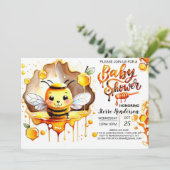 Invitation Baby shower Bumblebee (Debout devant)