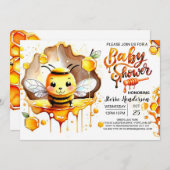 Invitation Baby shower Bumblebee (Devant / Derrière)