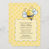 Invitation Baby shower Bumblebee jaune et noir (Devant / Derrière)