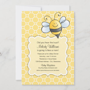 Invitation Baby shower Bumblebee jaune et noir